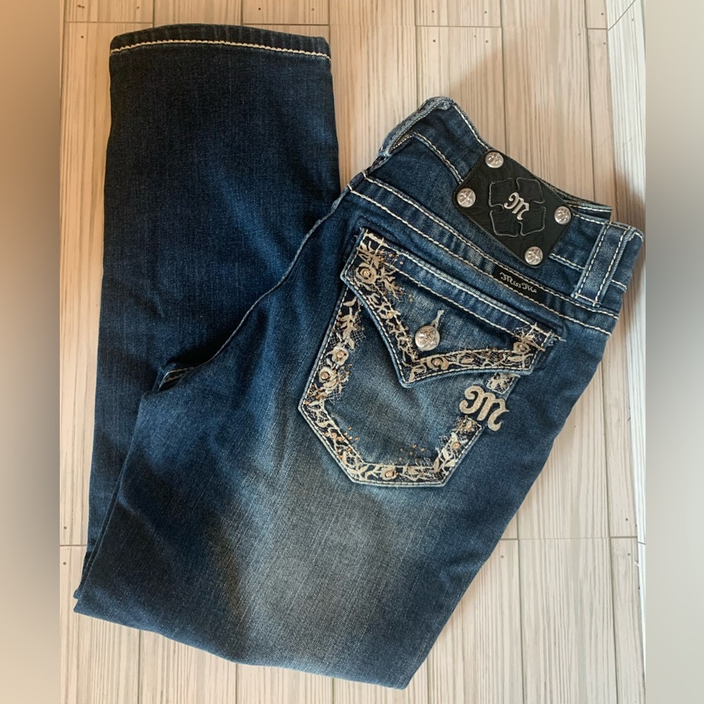 Miss me denim boy friend cApri Blue Jeans 
Style JB5521P